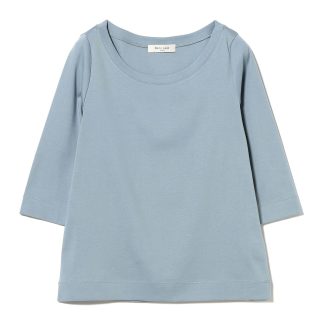 Demi-Luxe BEAMS オーガニックコットン ラウンドネック 七分袖 カットソー(SAX)