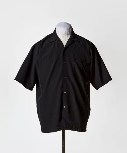 『the A』 / Wool Open Collar Shirt (ブラック)